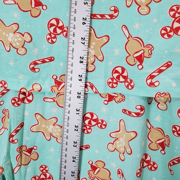 Disney Women Sleepwear 2x Blue Pajama Set Mickey Mouse Cookie All Over Print NWT - Picture 2 of 11